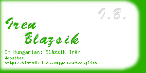 iren blazsik business card